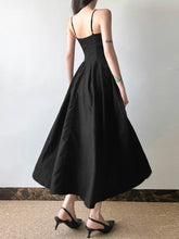 BXOXO Black Long A-Line Dresses Simple Elegant Women's New Chic Holiday Sundress Women's Birthday Party Club Cami Dress